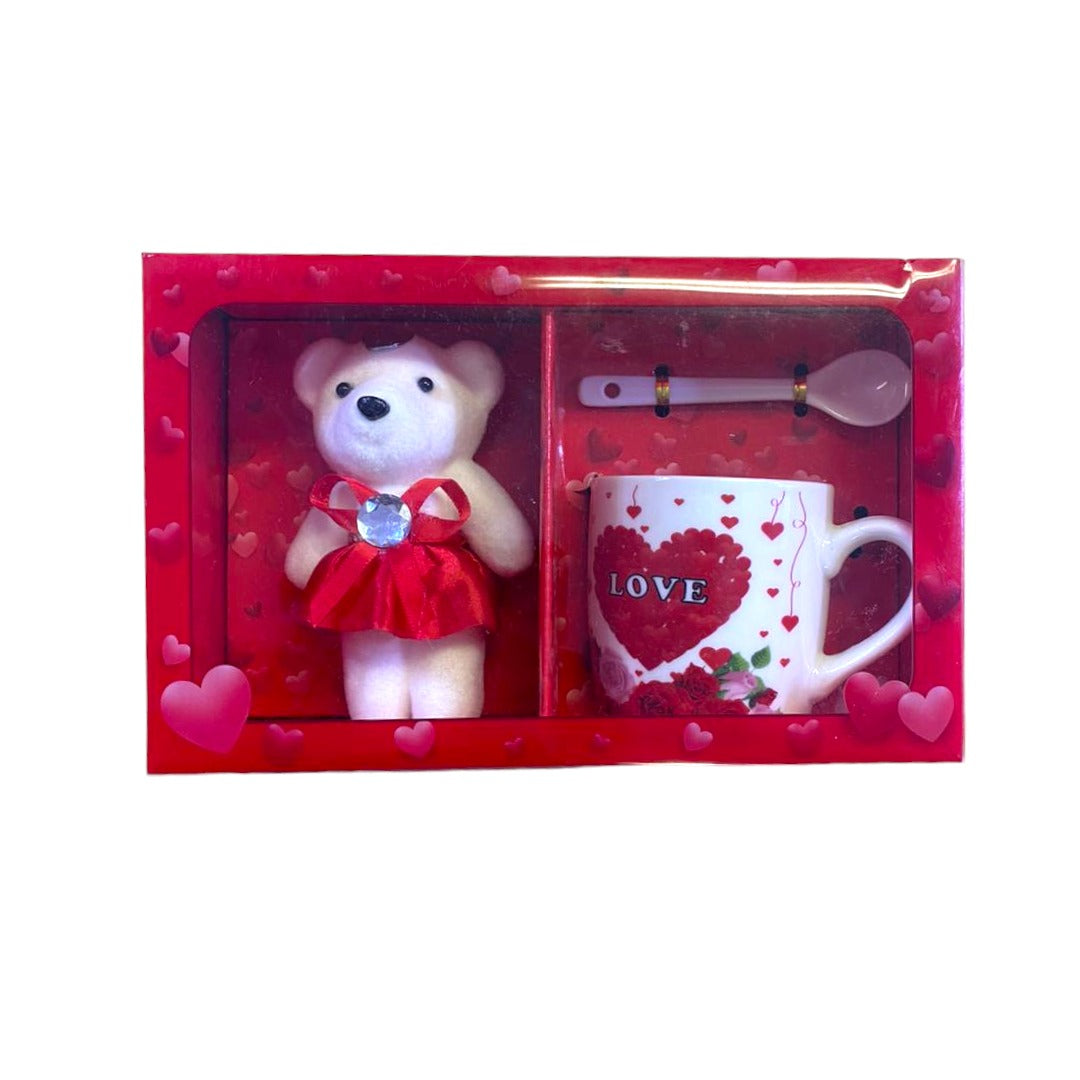 Valentine's Day Love Hamper - Teddy, Mug, And Spoon