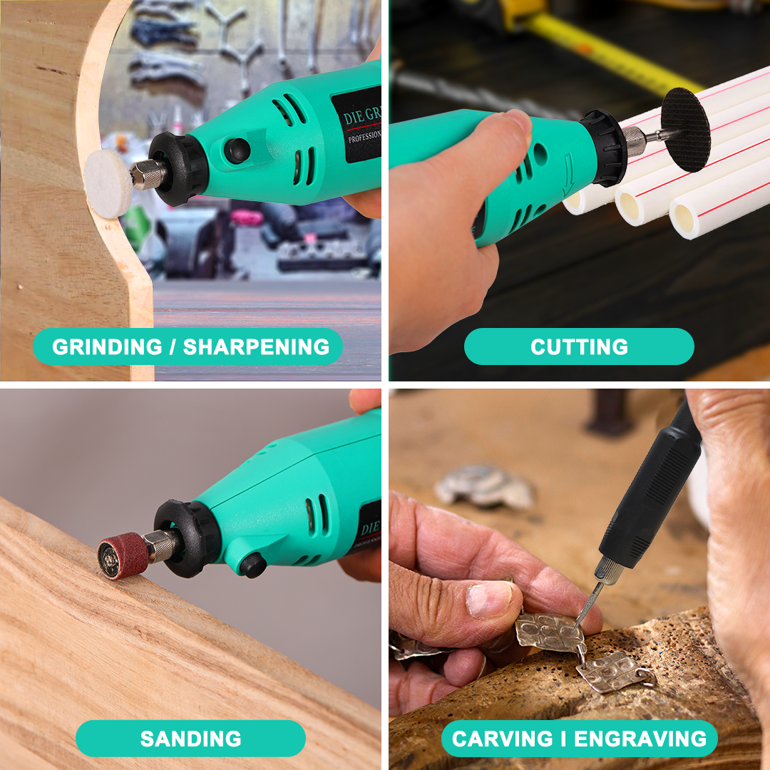 Mini Tool Kit 130W Rotary Tool With 211 Piece Accessories & Flexible Shaft