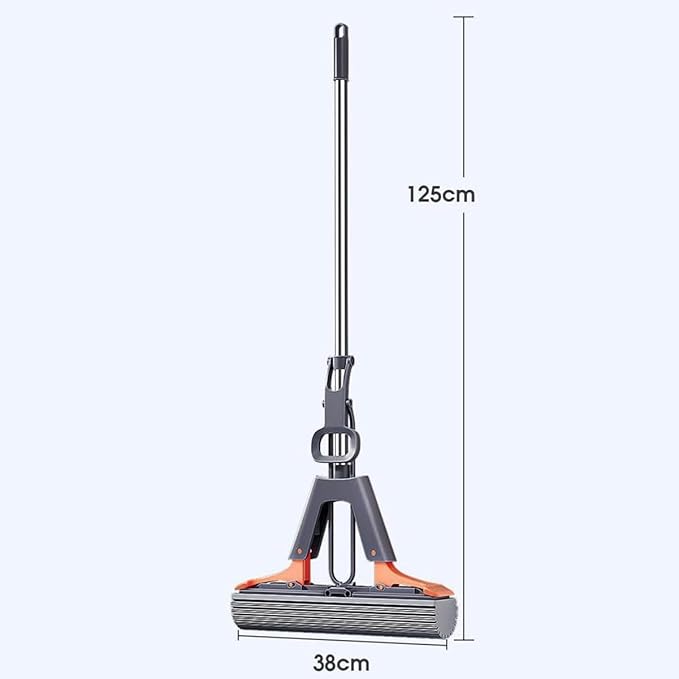 Floor Mop With 2 Super Absorbent Sponge Mop Refills