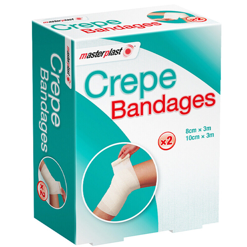 Masterplast Crepe Bandages - 3 Pack Includes Fastening Clips