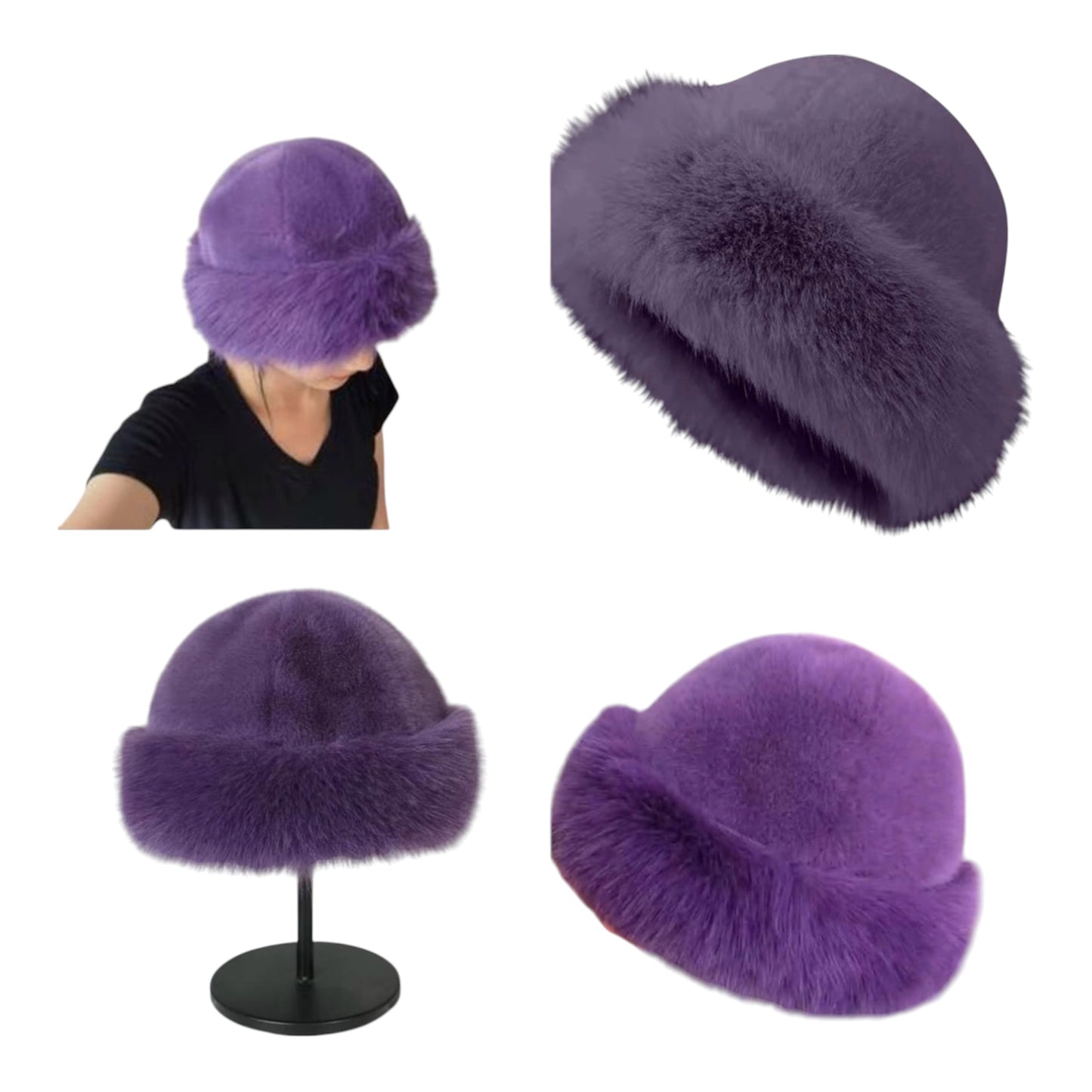 Fluffy Faux Fur Russian Hat for Women β Winter Warm Plush Hat