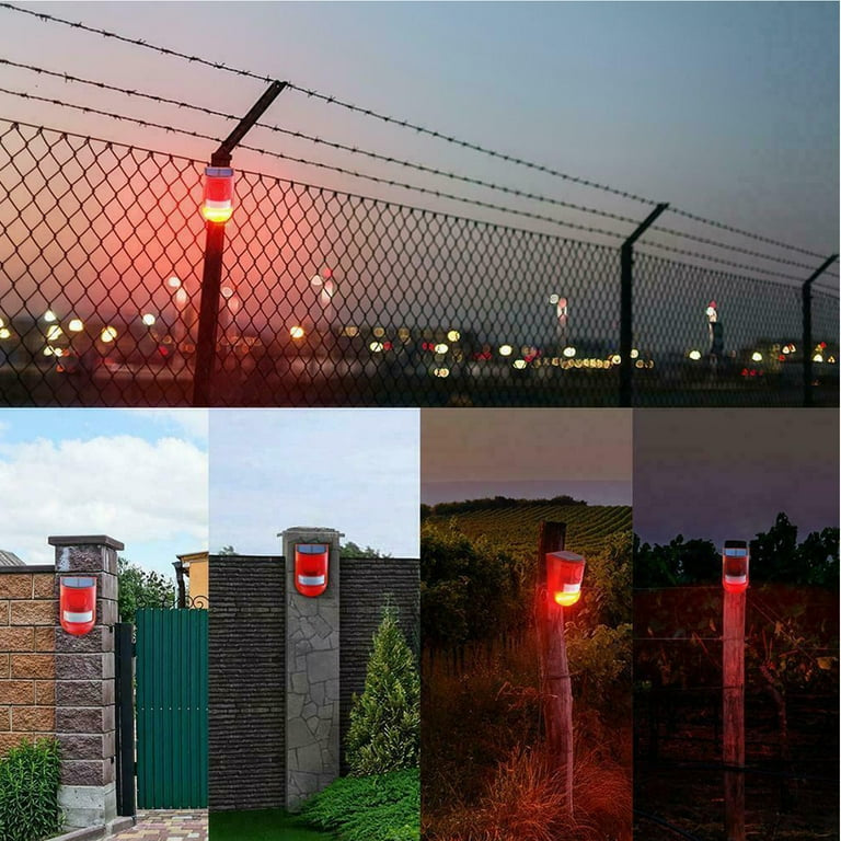 MHome Solar-Powered Security Alarm with 129Db Siren 6 LED Flashing Warning 400Mah Rechargeable Lithium