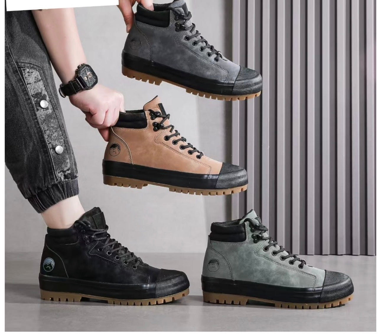 Men’s Chunky Hiking Boots-Various Colours
