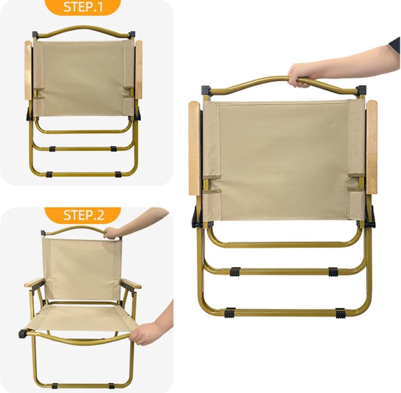 Small Folding Chair, Camping Outdoor Foldable Chair Lightweight - Steel Frame.
