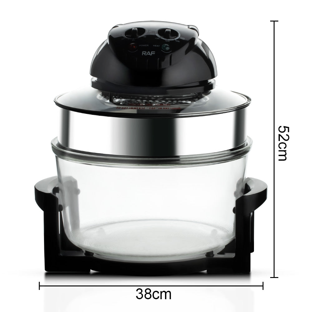 RAF Multi-Cooker Glass Air Fryer Electric Convection Halogen Oven R.5406 – 12L Capacity, 3500W Power