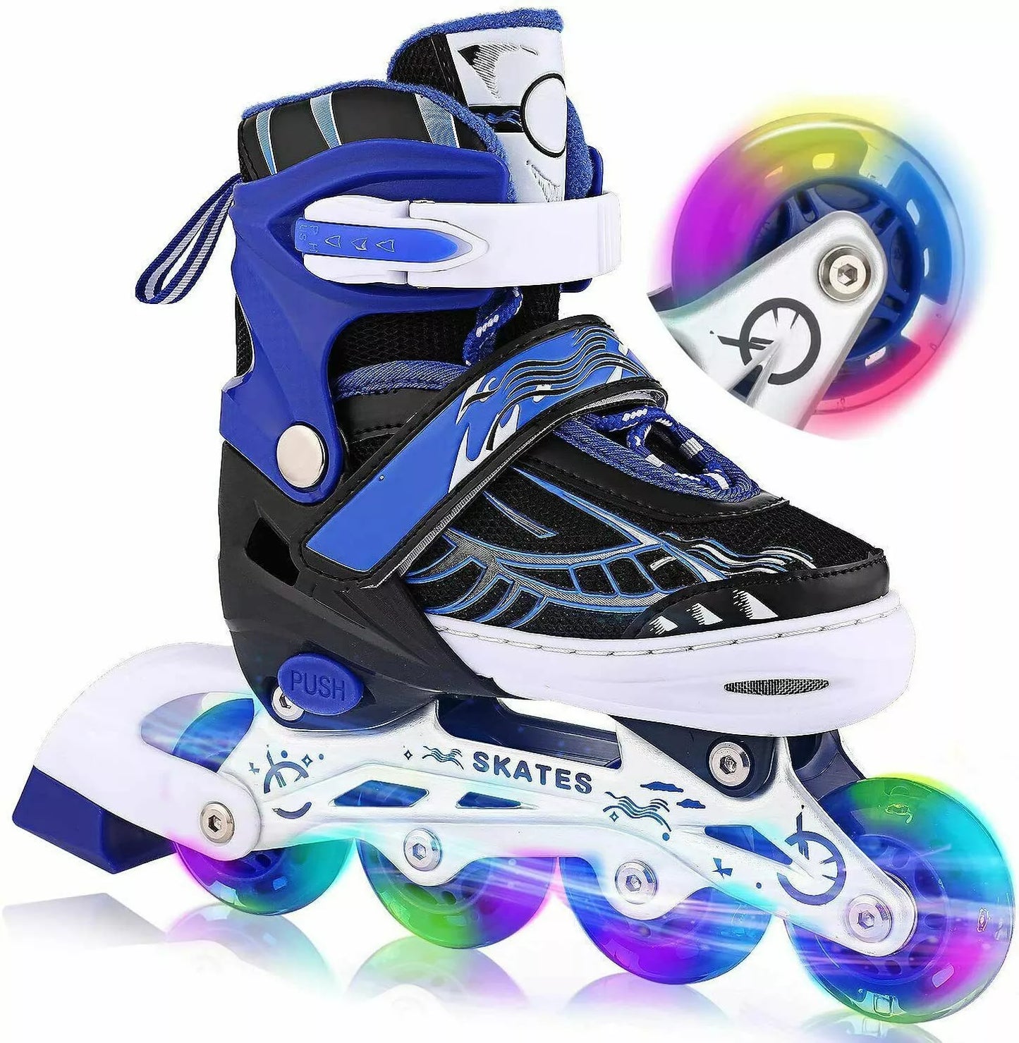 Adjustable Inline Skates Roller Blades w/Flashing Wheels Teens/Kids