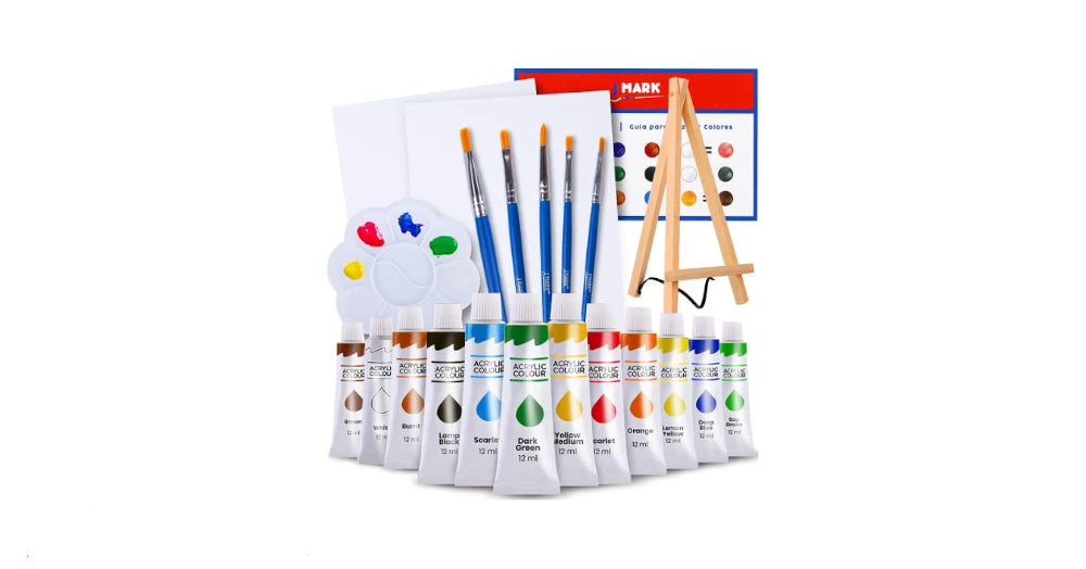 12 Canvas Colours Paints Tubes 12ml