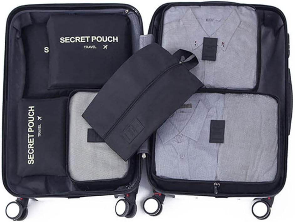 Packing Cubes for Suitcases β 6-Piece Travel Luggage Organizer Set with Laundry & Shoe Bags