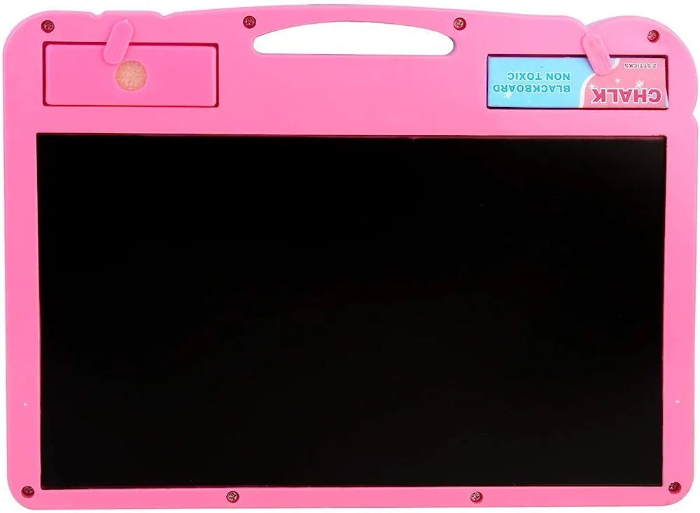 Double Sided Magnetic Slate Whiteboard and Blackboard with Chalk, Duster and Stylus