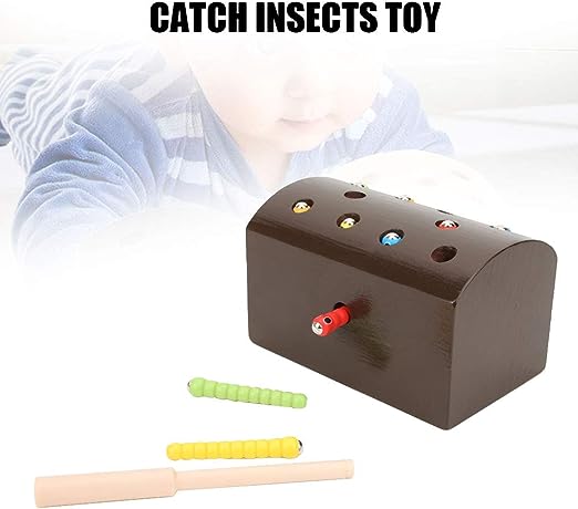 Wooden Magnetic Catch Worms Game