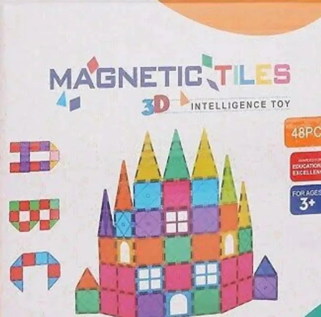 Large Magnetic Tiles 3D -48 piece