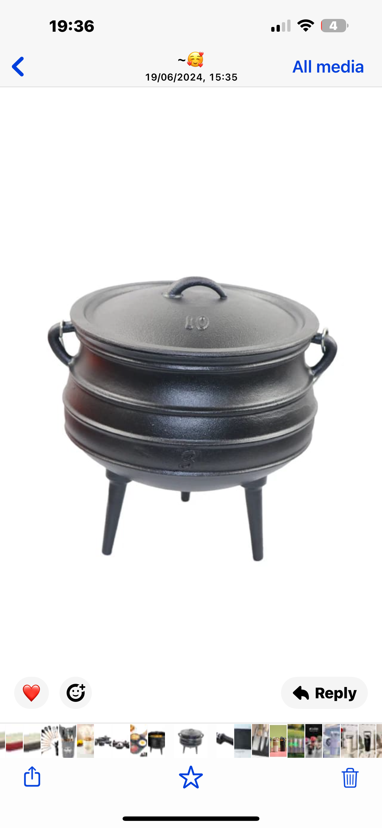 Potjie Pot Cast Iron 3-Legged No.10 28L