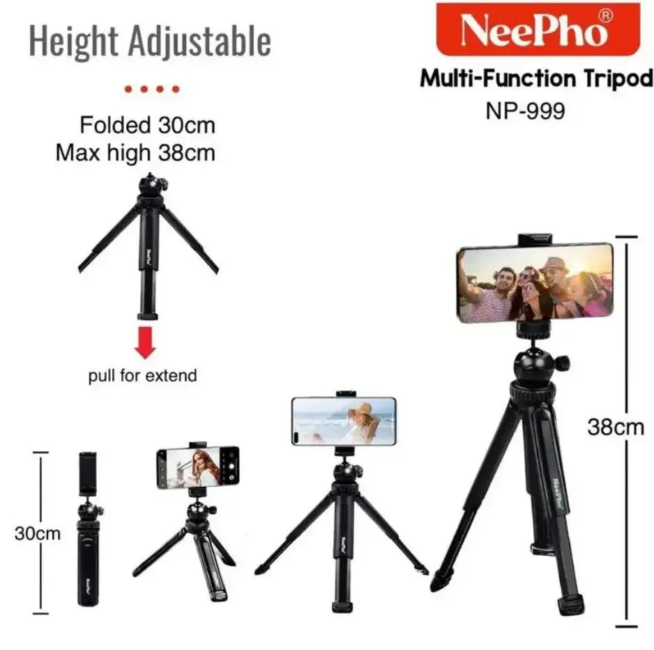 Tripod phone holder desktop with stand for camera and phone tripod NeePho NP-999