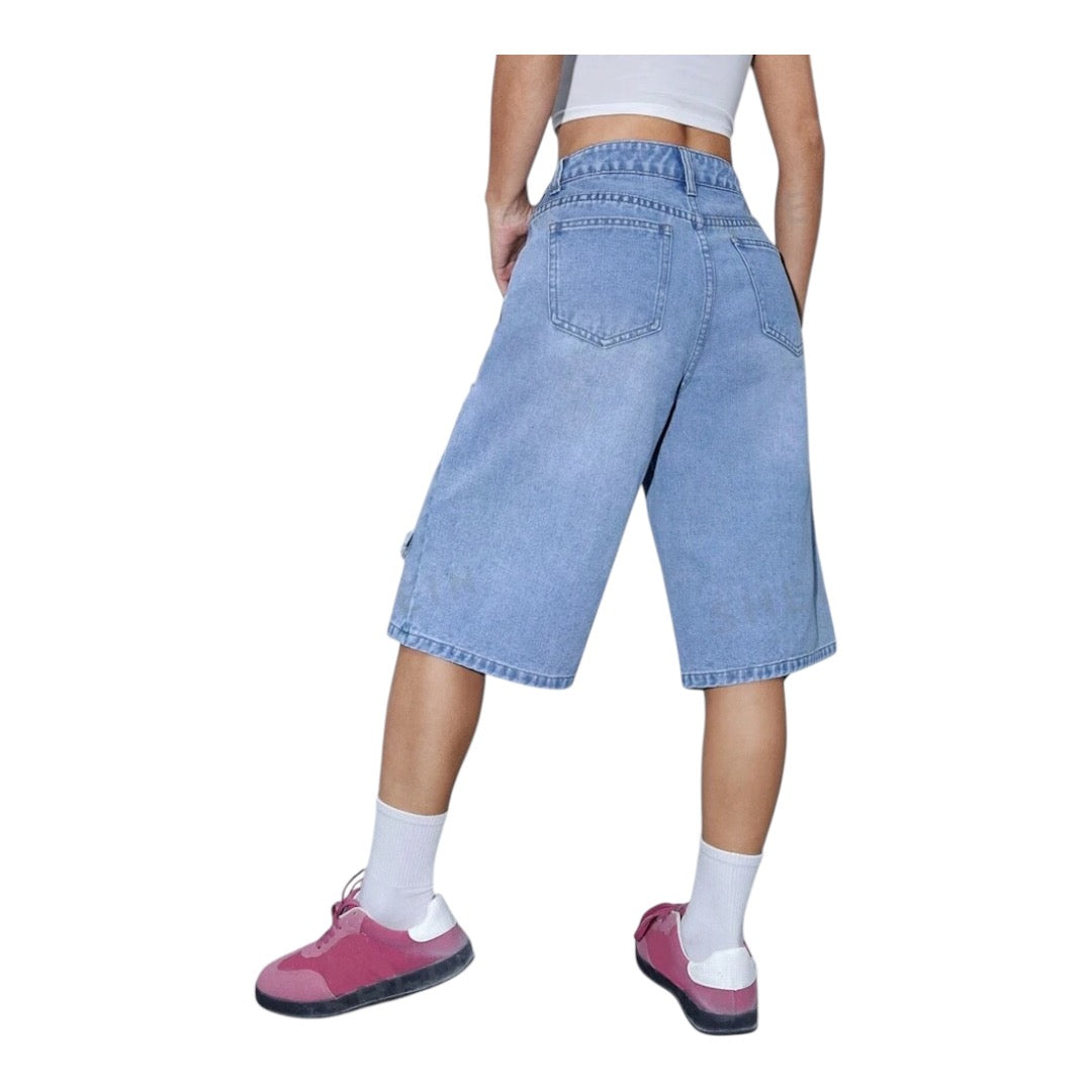 Ladies Baggy Denim Shorts