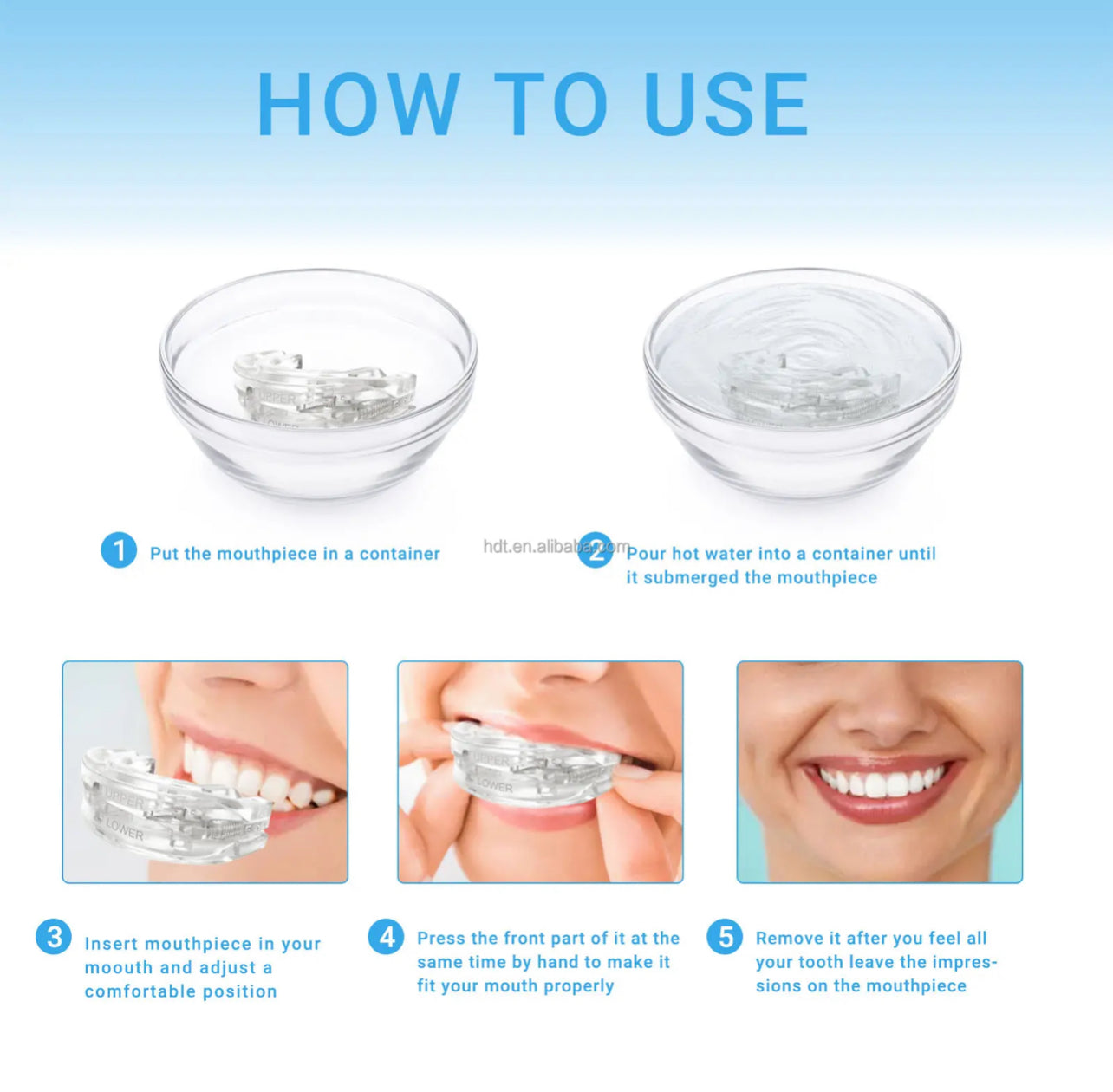 New Anti-snore Mouthguard, Adjustable Anti-snoring Mouthpiece, Night Time Teeth Mouthguard Bruxism Sleeping Bite Guard.