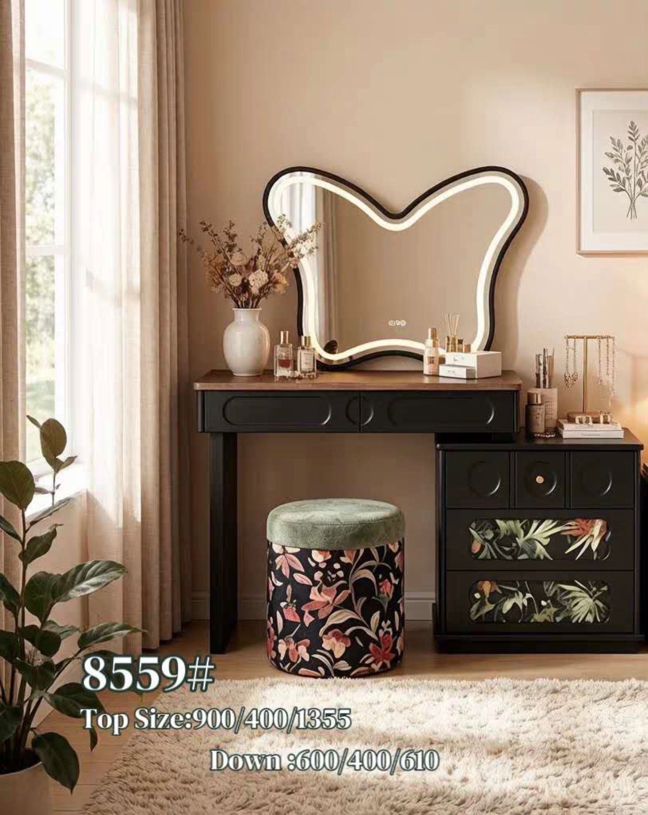 MFURN Contemporary Design Vanity Dresser With LED