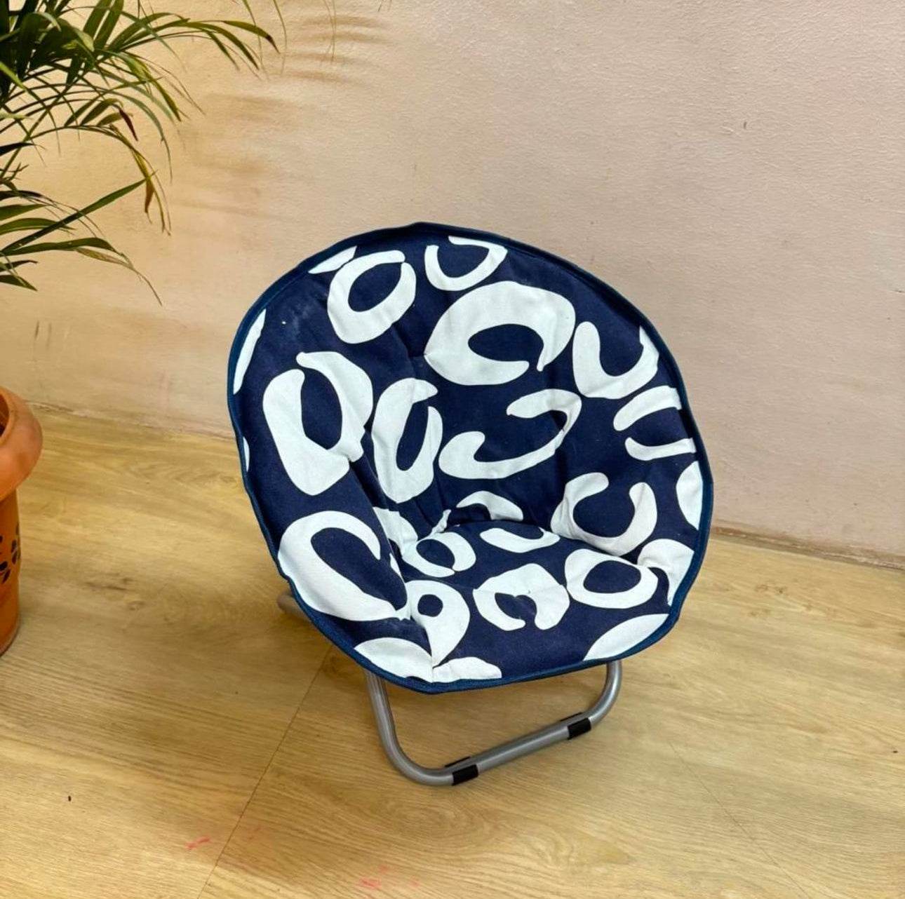 Deluxe Honour Metal & Polyster Moon Chair (Big,Blue & White) & Red/White