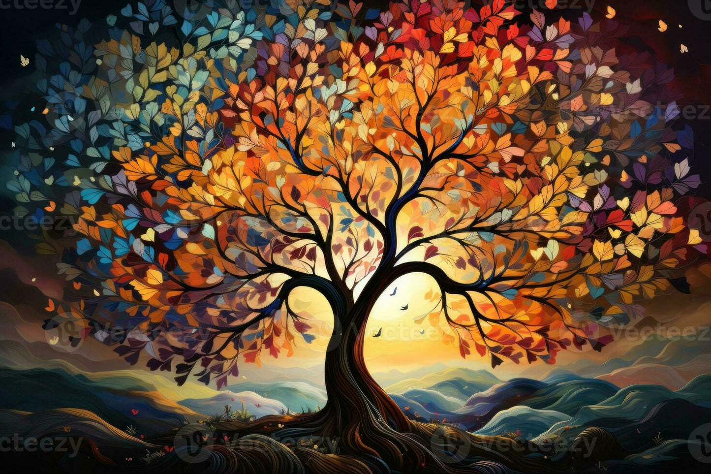 Magic Arc Autumn Tree Canvas Art