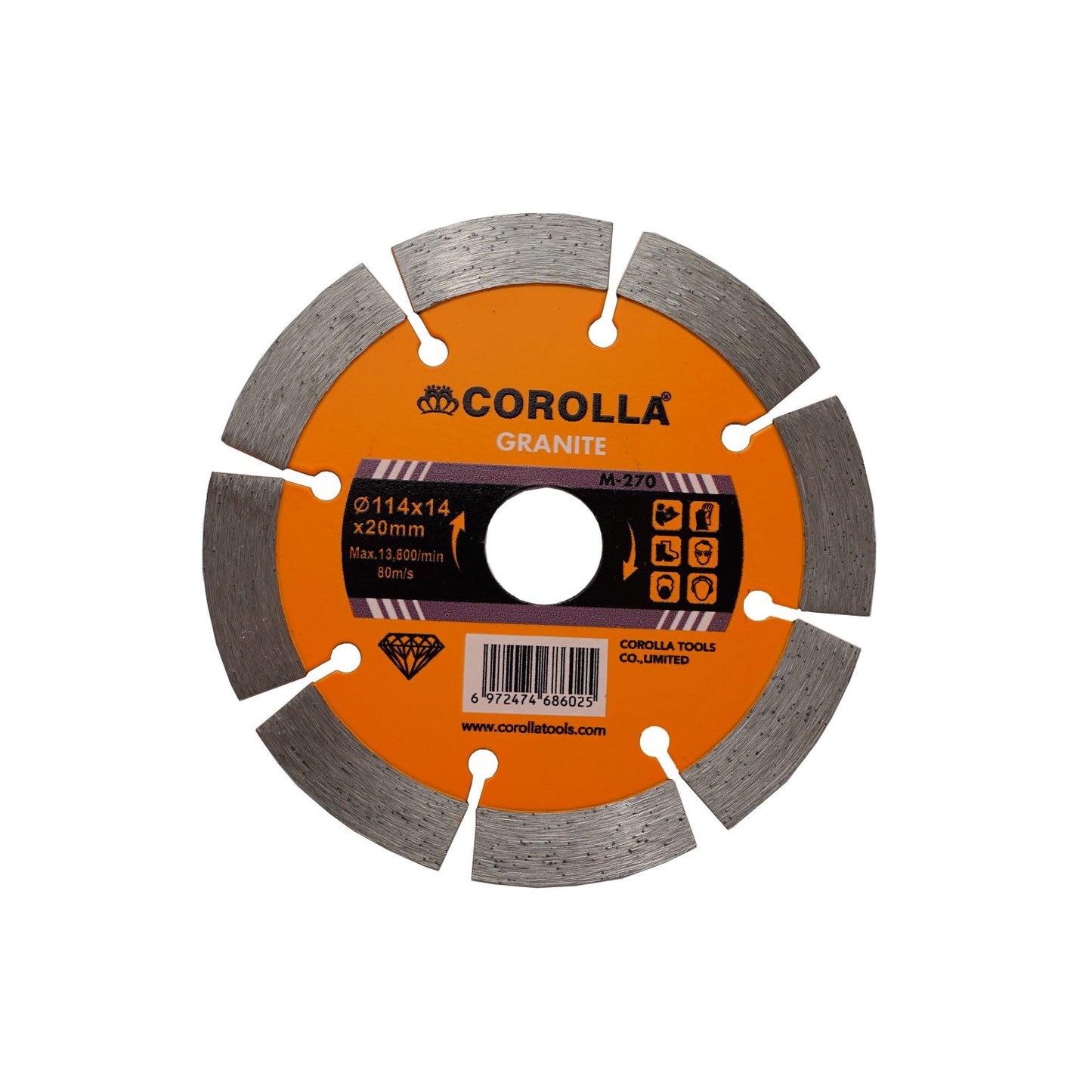 Diamond Disc Wet/Dry Segmented Saw Blade 180x7x22.2mm Suitable