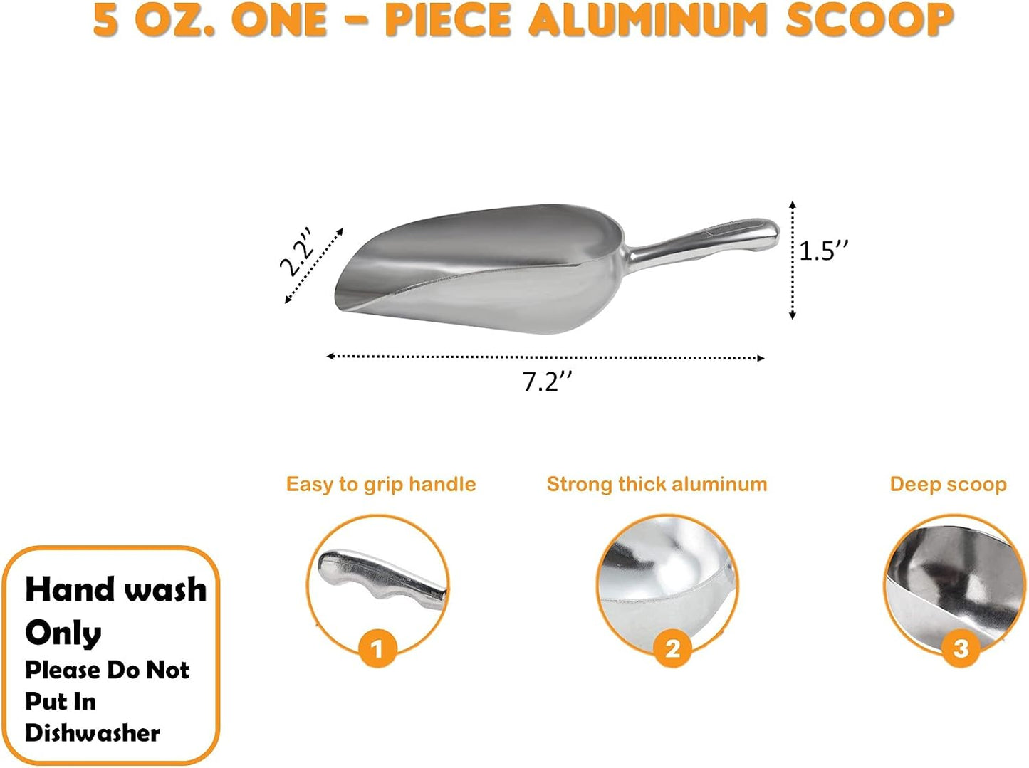 Stainless Steel Ice Scoop | Heavy-Duty Food & Ice Scoop