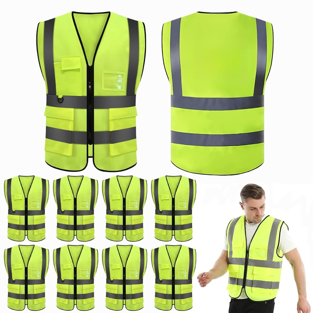 High Visibility Safety Reflective Jacket For Work, Cycling Or Running