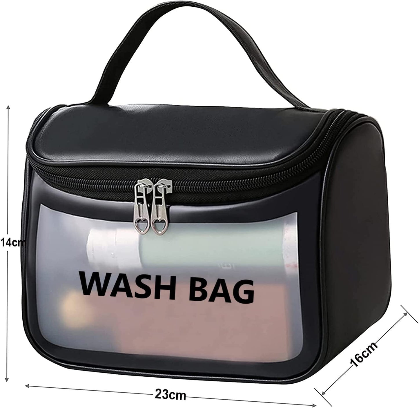 Waterproof PVC Hanging Toiletry Organizer Bag – Travel Cosmetic & Shower Kit with Hook and Handle