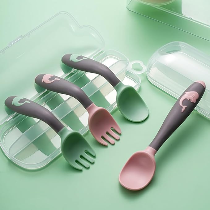 Silicone Soft Bendable Spoon & Fork Set for Kids