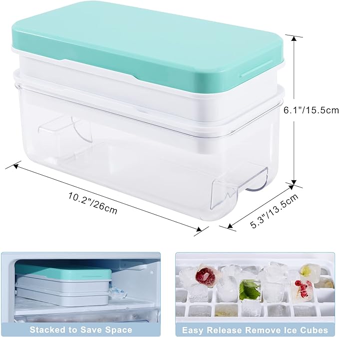 Press-Type Ice Cube Tray with scoop