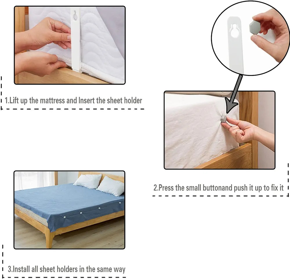 Plastic Bedsheet Holder Clips 4pcs