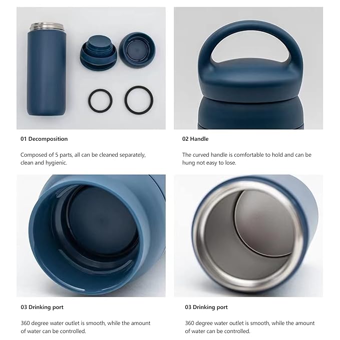 Stainless Steel Vacuum Insulated Portable Flask 500ml Leak-proof
