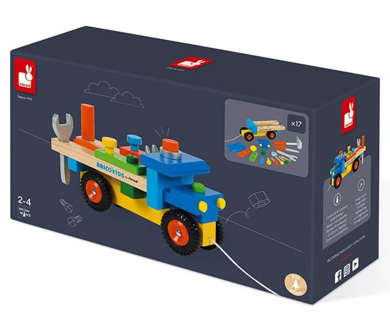 Kids DIY Truck 2-1 Early Learning Pull Along Toy