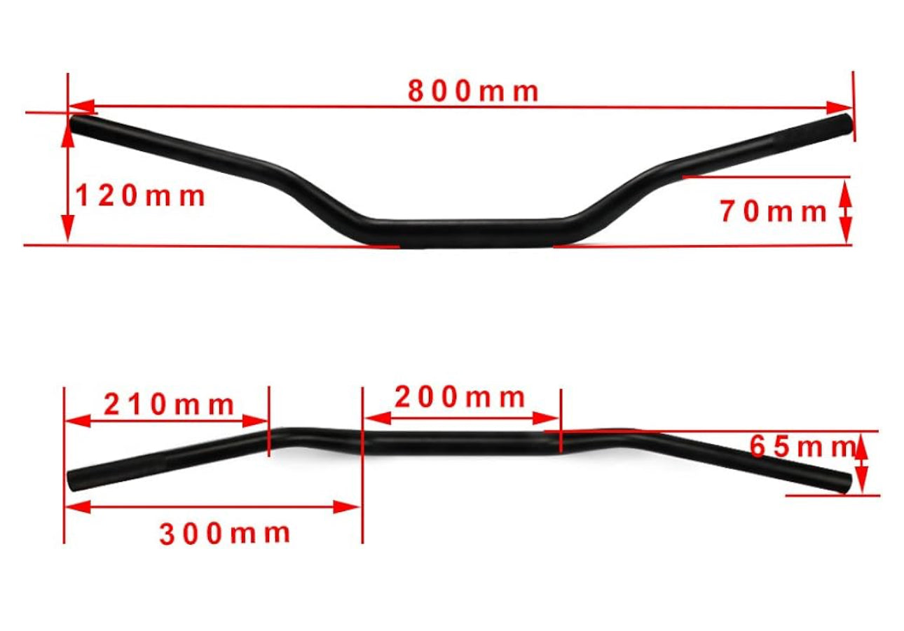 Motorcycle Handle bars 1 1/8" 28mm 120mm Rise CNC Universal For Dirt Pit Bike ATV ADV Supermoto Enduro Motocross Motorcycle Off Road