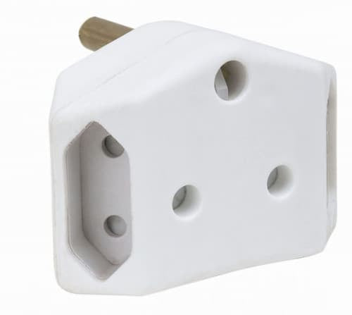 MultiPlug Power Socket Adapter 1x16a 3pin,2x5a Euro