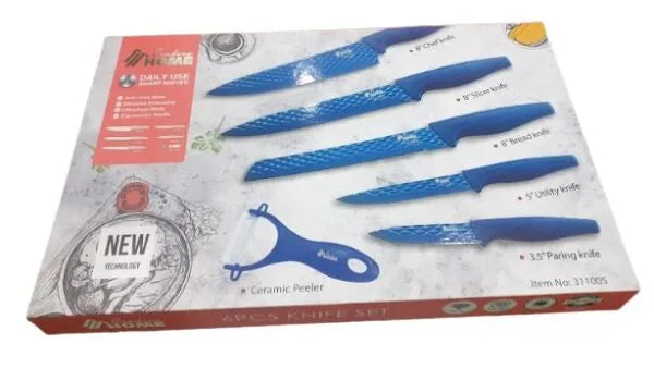 6pc Knife Set β Blue
