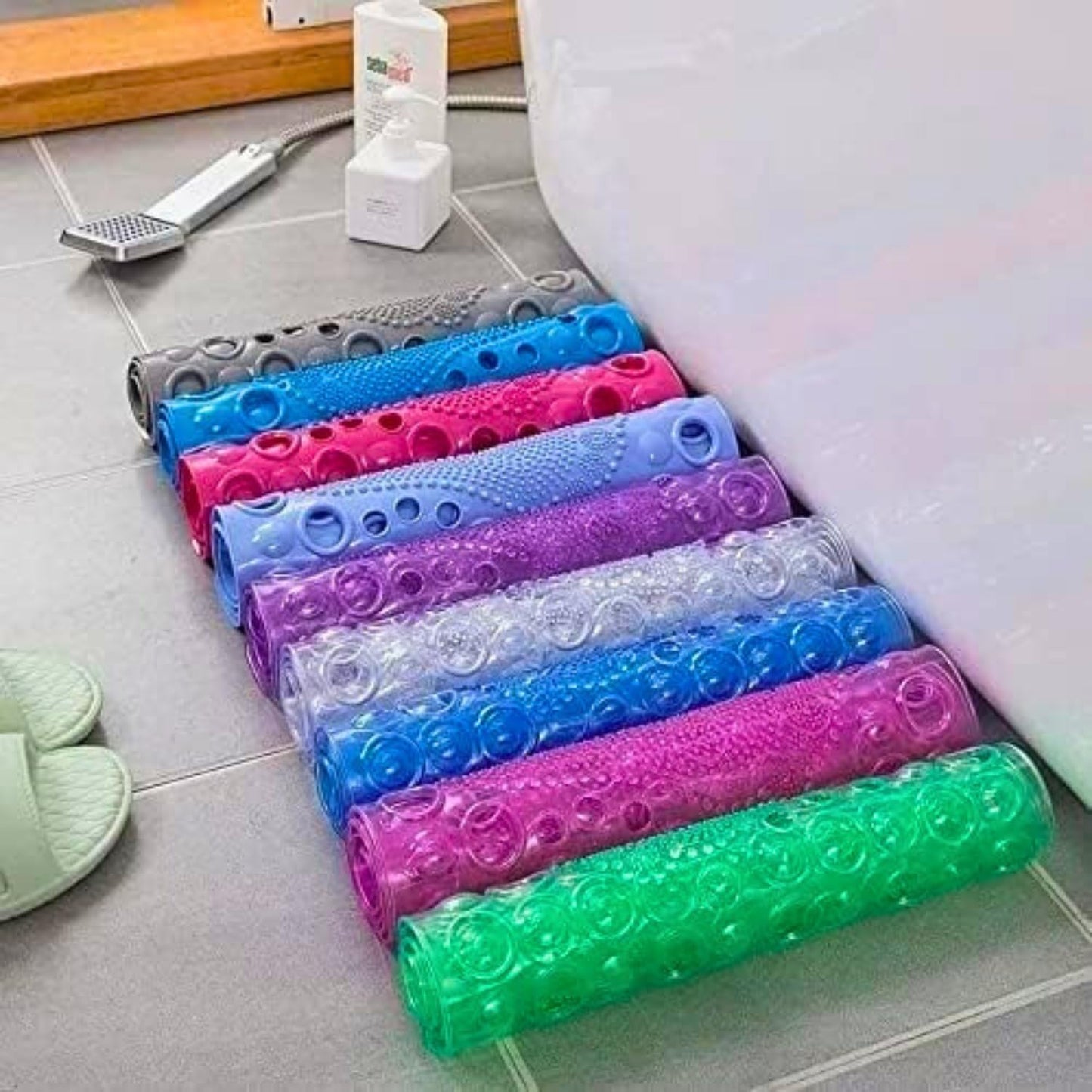 Multicolor Silicone foot bath mat with suction prevent sliding-Each