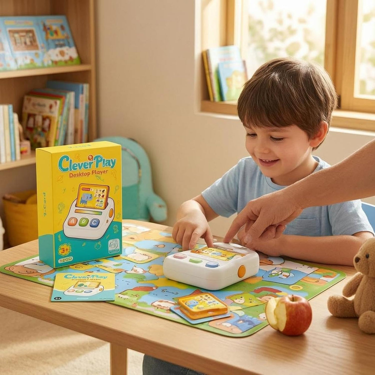 Clever Play Card Reader Learning Toy with A/B/C Quiz Buttons, Ages 3+
