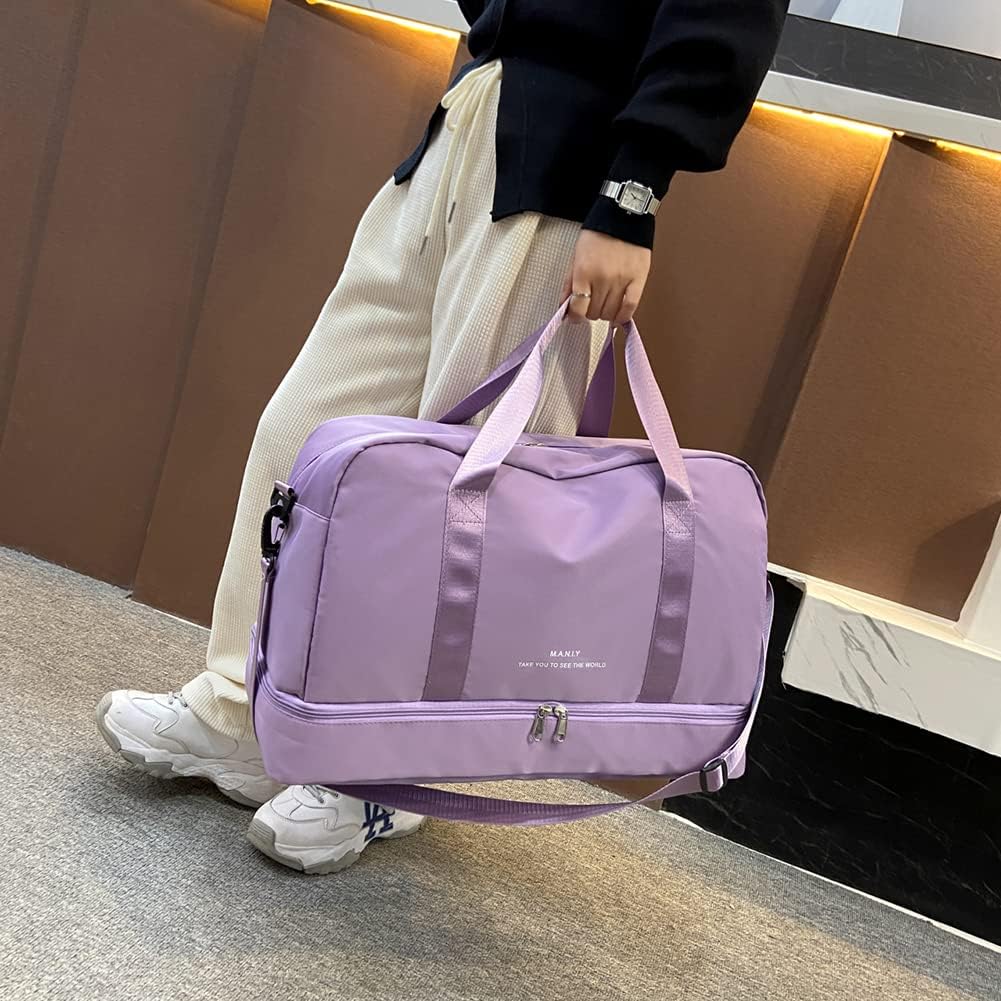 Nylon Sports Duffel Bag Waterproof Gym Travel Bag with Shoe Compartment
