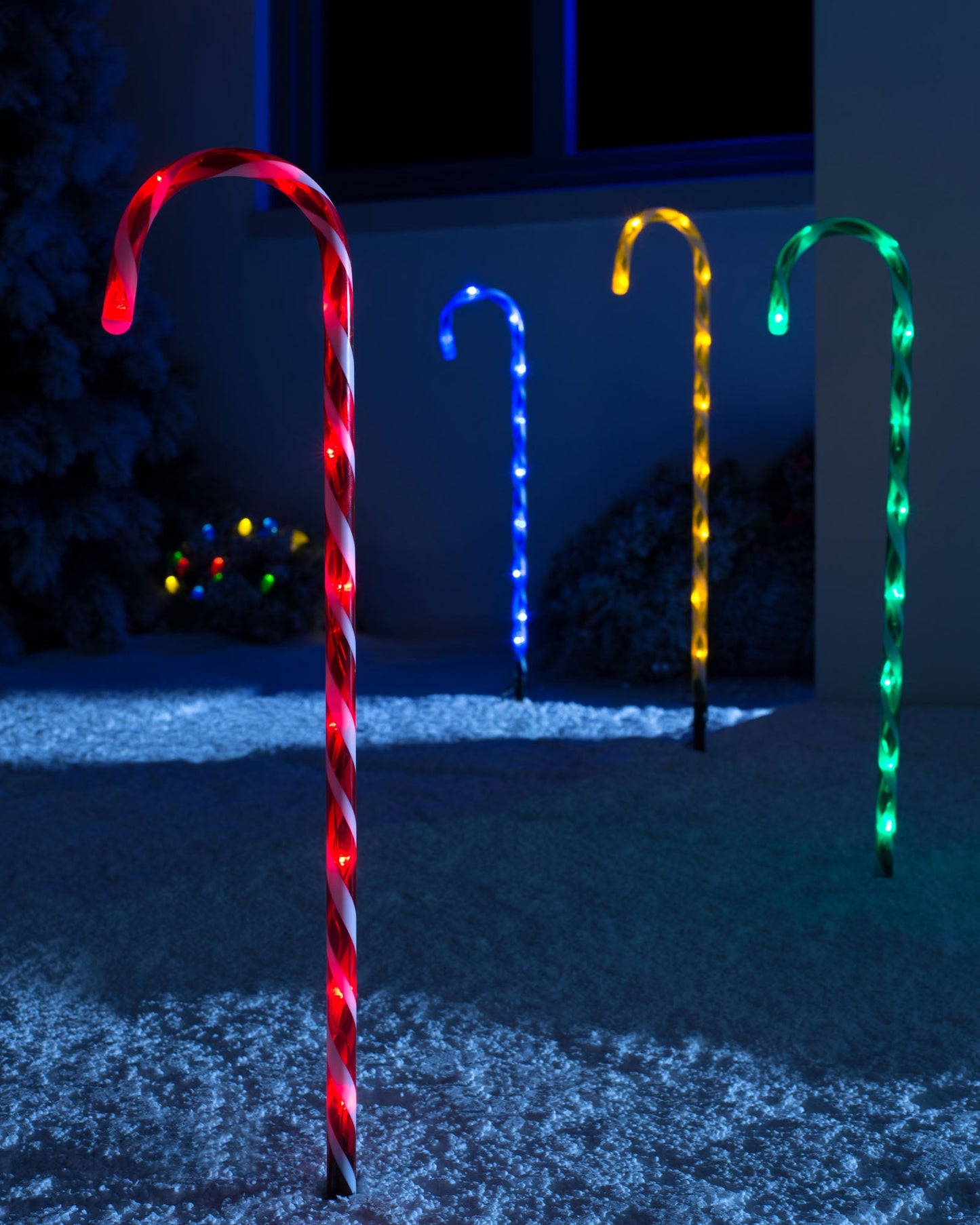 Christmas Candy Cane Pathway Lights Markers 4pc Set