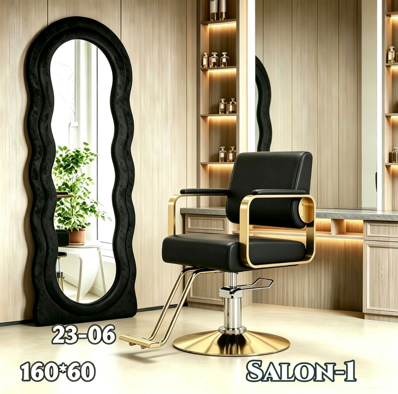 MFURN Saloon Combo Deal 3pc Set-Shampoo Chair,Mirror & Barber Chair