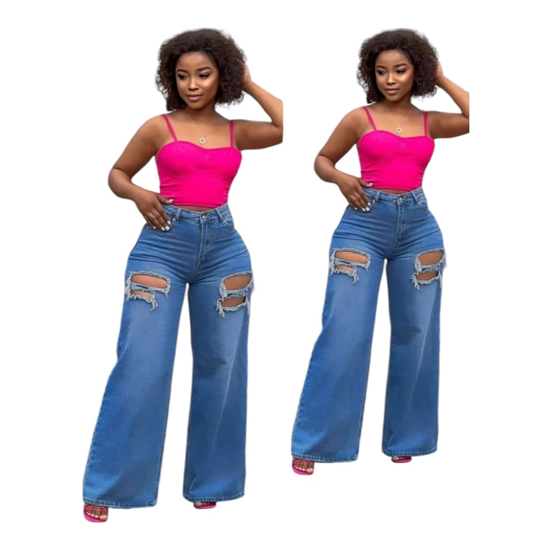 Ladies Baggy Denim Jeans