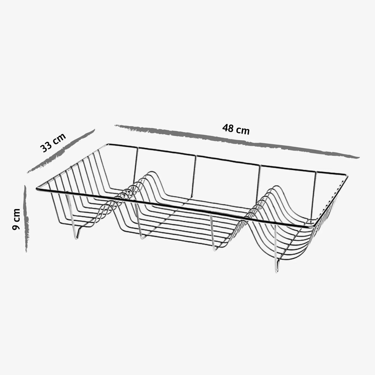 Large Kitchen Dish Drainer Rack Cutlery Cup Plate Chrome Holder Drying Stand