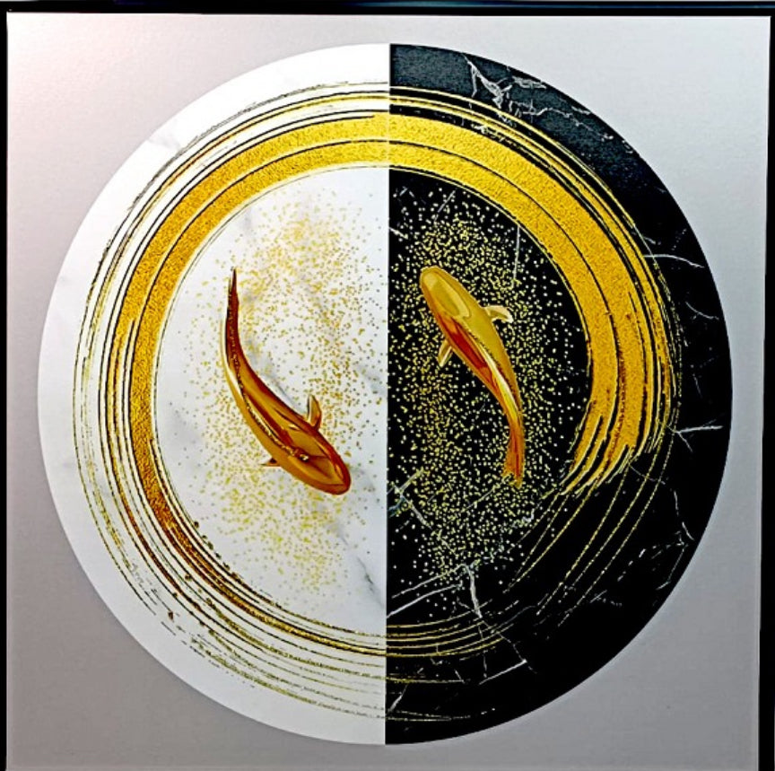 Canvas Art Round Fish Theme