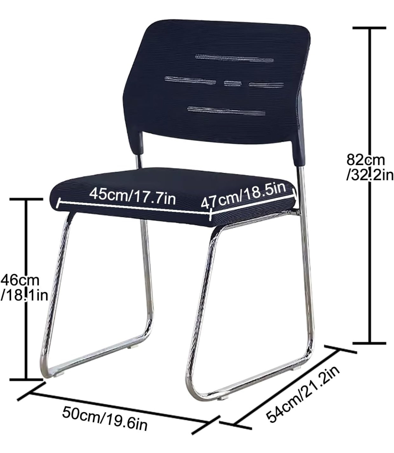 MFurn Modern Office Stacking Chairs Set Sled Base Desk Pack Of 4 (Black) Octopus Feet