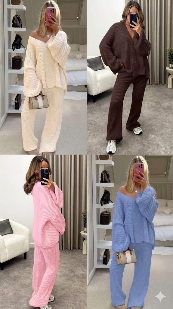 Ladies Cozy Knit Two-Piece Set