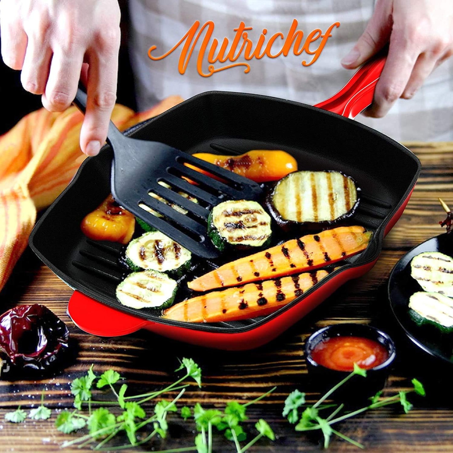 26CM Nonstick Cast Iron Skillet Griddle Grill