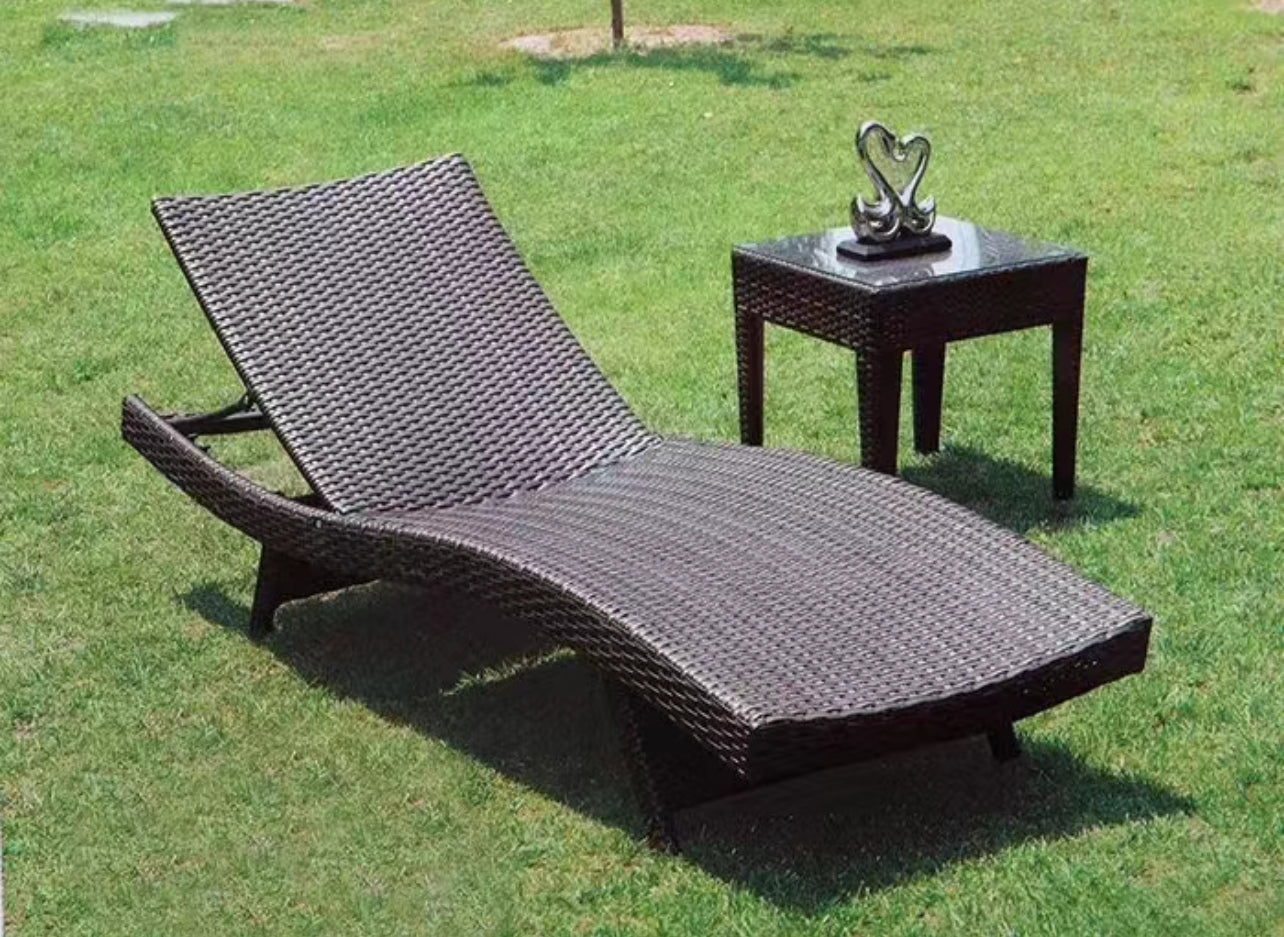 Modern Poolside Wicker Lounger