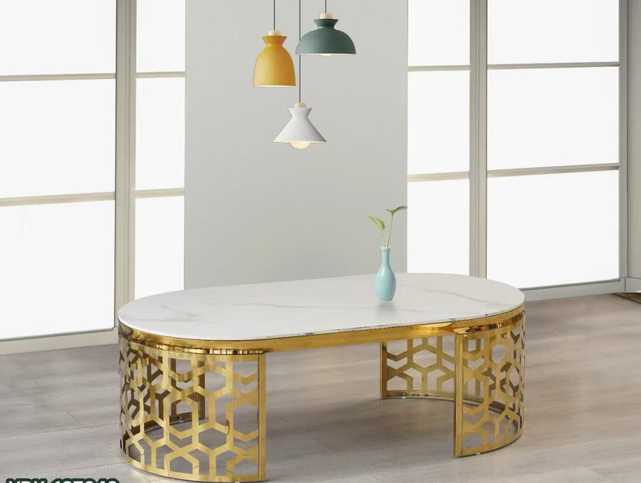 MFURN Elegant Marble Top Coffee Table