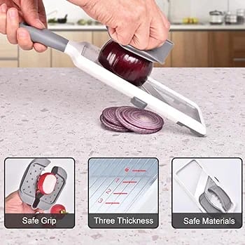 Adjustable Vegetable Slicer with Food Holder