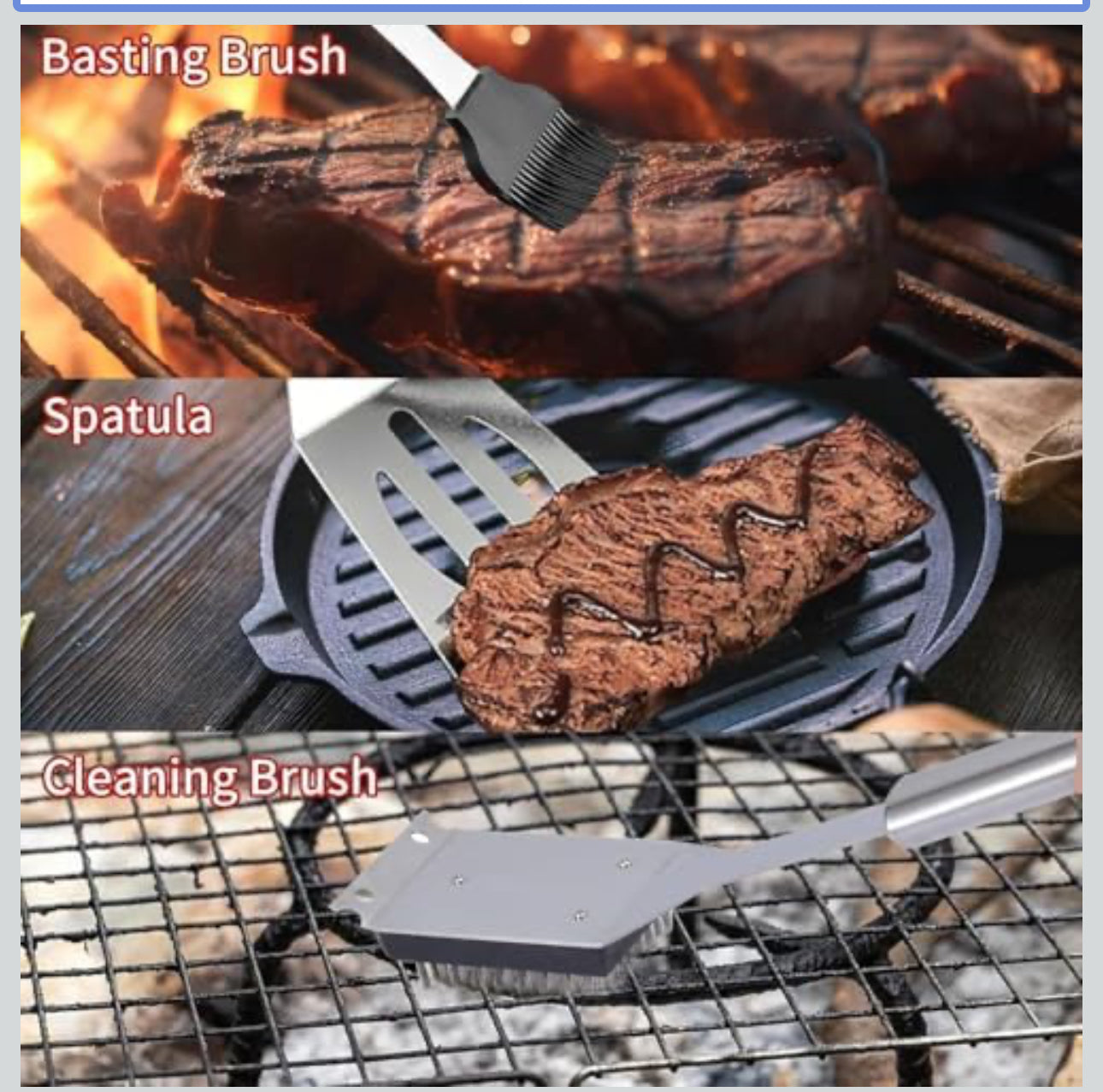 MHome Stainless Steel 20pc Braai/BBQ Tool Set