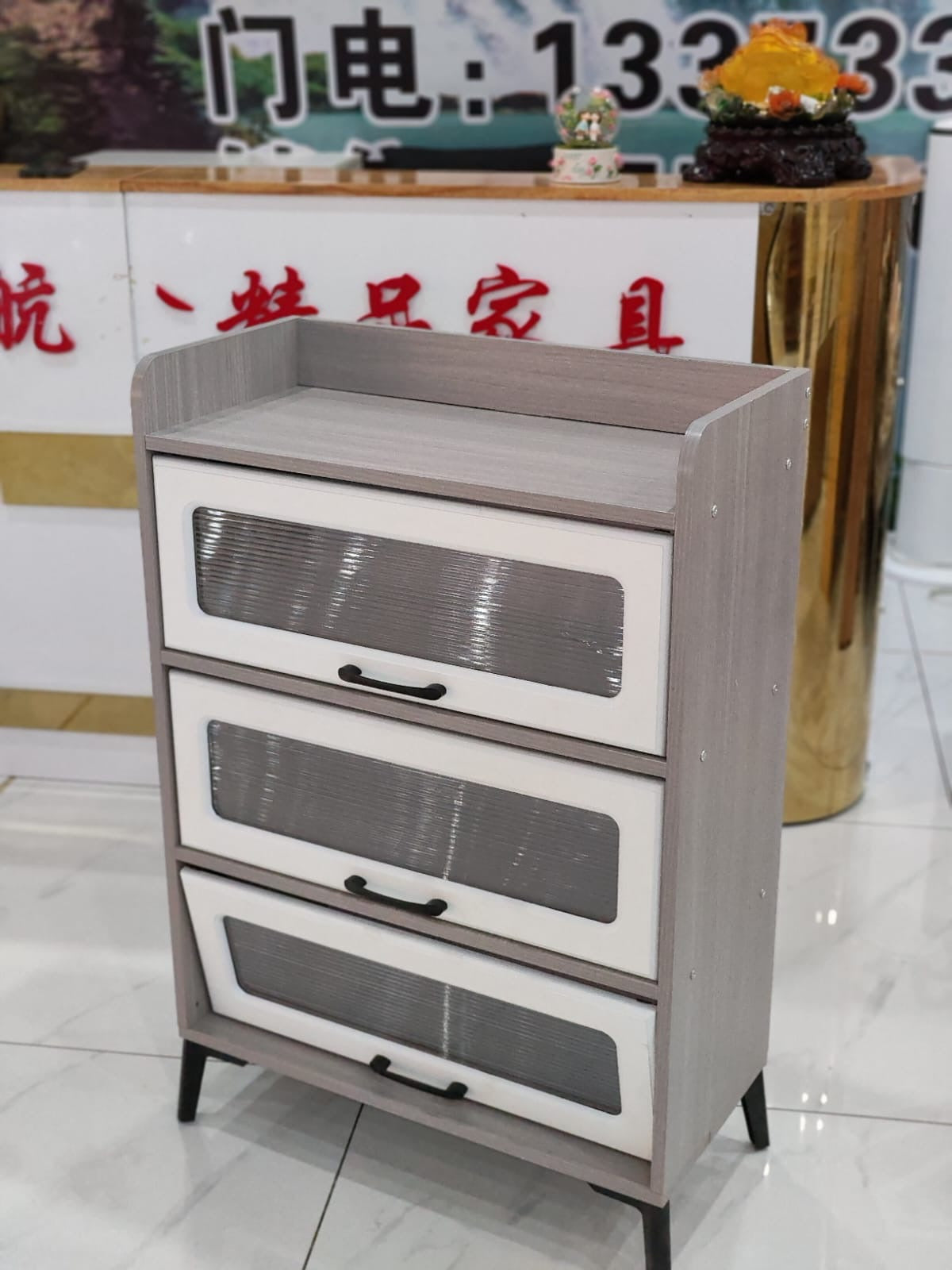 Kitchen/Bedroom Storage Cabinet with Flip Door,Freestanding Baker's Rack,Wood Microwave Stand,Storage Shelves for Kitchen, Living Room-Multipurpose